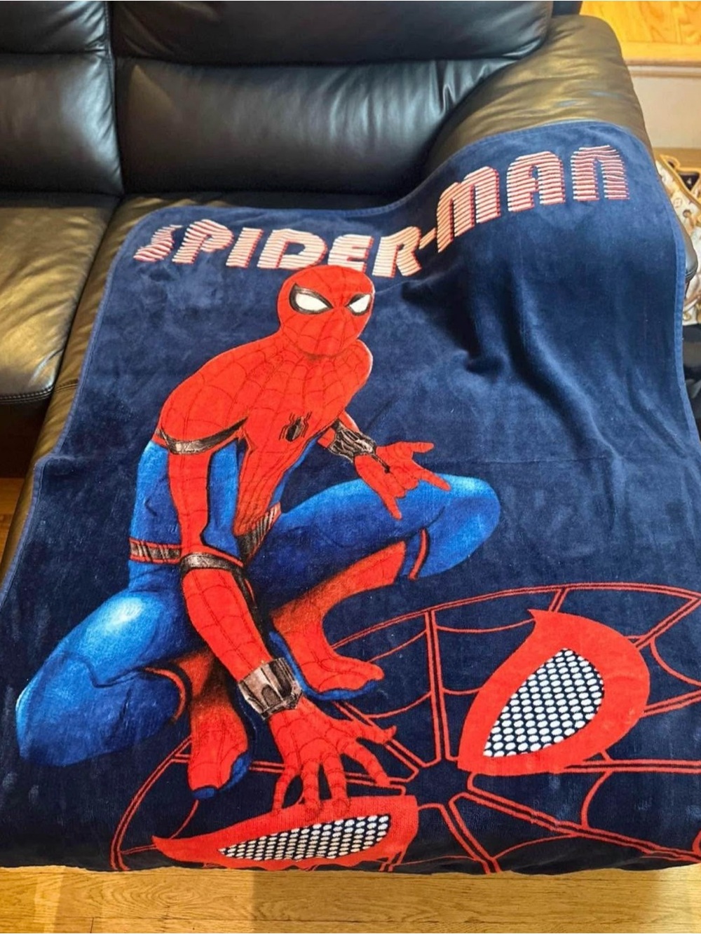Marvel Spider-Man Plush Throw Blanket - Navy & Red